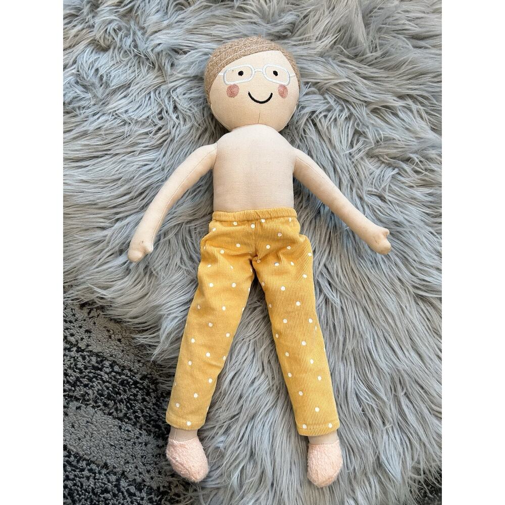 Pillowfort Blonde Boy Decorative Doll With Yellow Pants